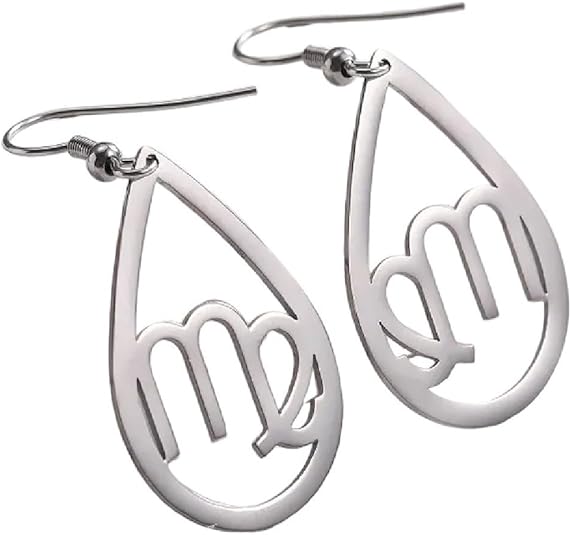 New 2026 Zodiac Sign 12 Constellation Drop Earrings For Women Stainless Steel Aries Virgo Pendant Jewelry Birthday Decoration Luxury With You Accessories Trendy Best Gift - Aries Earrings for men