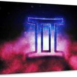 Elephant Stock - Dramatic Gemini Symbol Wall Art - Horizontal Canvas Wall Art - Living Room Wall Decor - Digital Art Religion And Spirituality Canvas Art - Brown And Beige Decor - 36" x 24" - Gemini Canvas for men