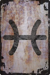 Wall Art Tin Sign Pisces symbol fish water zodiac sign astrology Beige Home Decor Funny Gift 12 x 8 Inch - Pisces Canvas for men