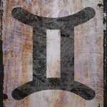 Wall Art Tin Sign Gemini symbol astrology birth month zodiac sign stars Beige Home Decor Funny Gift 12 x 8 Inch - Gemini Canvas for men