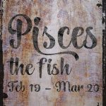 Wall Art Tin Sign Pisces the fish feb 19-mar 20 cursive zodiac sign astrology Beige Home Decor Funny Gift 12 x 8 Inch - Pisces Canvas for men