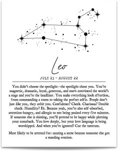 Zodiac Wall Art – Leo Constellation Print July 23–Aug 22 – 11x14 Unframed – Modern Astrology Poster for Home, Bedroom, Office or Dorm, Inspirational Horoscope Sign Artwork, Made in USA Spiritual Gift - Leo Canvas for men