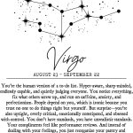 Virgo Zodiac Wall Art Print – Snarky & Funny 11x14 Unframed Astrology Poster with Constellation & Satirical Traits – Horoscope Decor Gift for Virgo Women or Men – Sassy Virgo Birthday Wall Decor. - Virgo Poster for men
