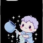 Kawaii Aquarius Zodiac Case for iPhone 14 - Aquarius Phone Case for men