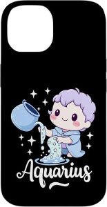 Kawaii Aquarius Zodiac Case for iPhone 14 - Aquarius Phone Case for men