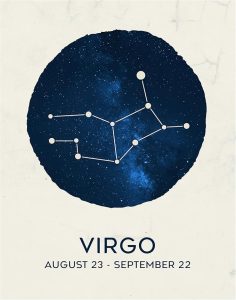 Virgo Zodiac Wall Art Print – 11x14 Unframed Astrology Poster with Constellation Design – Celestial Star Sign Decor for Bedroom, Dorm, or Office – Virgo Birthday Gift for Women or Men. - Virgo Poster for men