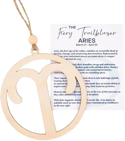 Aries Gifts for Women,Men, Zodiac Signs with Card and Envelope, Zodiac Gifts for Mothers Fathers Day, Birthday Gift for Women Men - Astrology Constellation Horoscope Gift - Aries Sticker for men