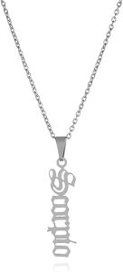 Vertical Constellation letters Name Capricorn Aquarius Aries Sagittarius Taurus Pendant Necklace Gold-Tone Stainless Steel Chain, Gothic Style Personality Birthday Jewelry Gift - Scorpio Accessories for men