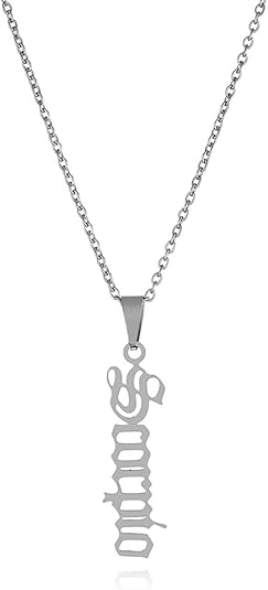 Vertical Constellation letters Name Capricorn Aquarius Aries Sagittarius Taurus Pendant Necklace Gold-Tone Stainless Steel Chain, Gothic Style Personality Birthday Jewelry Gift - Scorpio Accessories for men