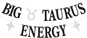 Big Taurus Energy Banner, Taurus Baddie, Taurus Birthday Bunting Sign, 12 Constellation Zodiac Birthday Party Decorations - Taurus Products for men