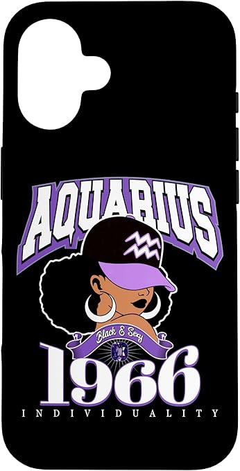 Aquarius 1966 Zodiac Queens Afro Astrology Birthday Case for iPhone 16 - Aquarius Phone Case for men