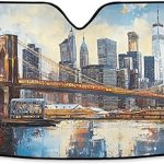 Windshield Sunshade Brooklyn Bridge Skyline Sunset Foldable Car Front Window Sun Shade for SUV Sedans Truck Funny Cute Reflective Windshield Cover Keep Vehicle Cool S - Aries Car Ornament for men