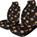 Sun and Moon Car Seat Covers Front Seat Only, Auto Bucket Seat Protetors Universal Fit Most Vehicle, Sedan, Truck, SUV - Aquarius Car Seat Cover for men