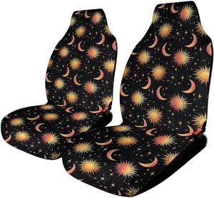 Sun and Moon Car Seat Covers Front Seat Only, Auto Bucket Seat Protetors Universal Fit Most Vehicle, Sedan, Truck, SUV - Aquarius Car Seat Cover for men