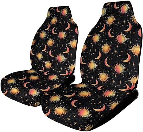 Sun and Moon Car Seat Covers Front Seat Only, Auto Bucket Seat Protetors Universal Fit Most Vehicle, Sedan, Truck, SUV - Aquarius Car Seat Cover for men