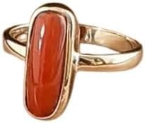 Natural Italian Red Coral Moonga Sterling Panchdhatu Adjustable Ring Lab/Certified 8.00 Carat Gold Plated ring - Aries Ring for men
