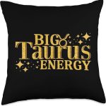 Big Taurus Energy Horoscope Zodiac Sign Taurus Throw Pillow - Taurus Pillow for men