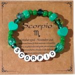 Pingyongchang Cute Zodiac Bracelets for Women Her Luck 12 Constellations Crystal Beads Bracelet Birthday Inspiration Zodiac Gifts Bohemian Horoscope Spiritual Birthday Bracelet - Scorpio Products for men