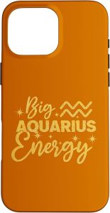 Big Aquarius Energy Horoscope Symbol Zodiac Aquarius Case for iPhone 16 Pro Max - Aquarius Phone Case for men