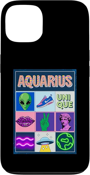 Aquarius Zodiac Unique Vibrant PopArt Alien Vibes Case for iPhone 13 - Aquarius Phone Case for men
