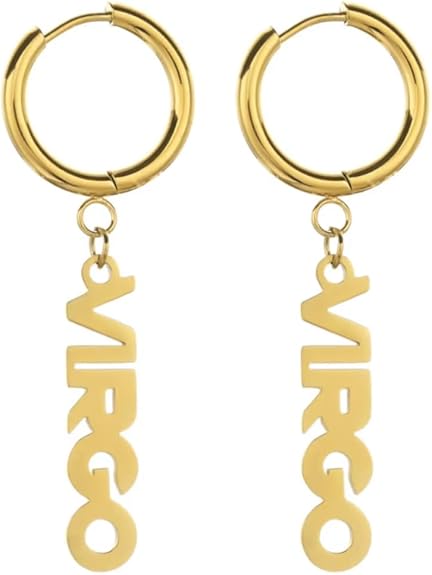 Zodiac Dangle Earrings for Women Stainless Steel 18K Gold Plated High Shine Lightweight Everyday Wear Charm Earrings Astrology Fashion Statement Jewelry Gift Idea - Aries Ring for men