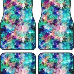 Galaxy Astrology Print 4pcs Car Floor Mat Set Non-Slip Rubber Backing Crystal Velvet Front and Rear Mats Universal Auto Interior for Most Cars - Virgo Car Floor Mat for men