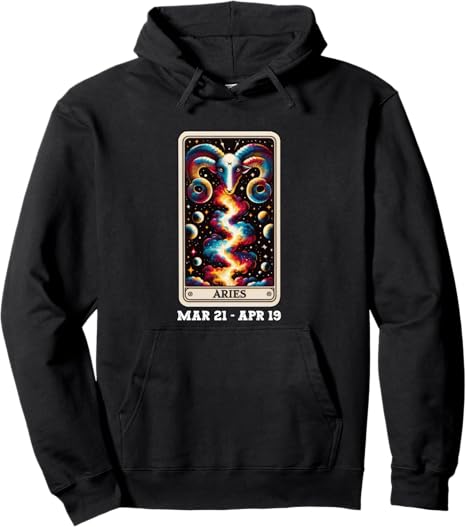Tarot Cards Zodiac Sign Aries Symbol Loves Astrology Aries Pullover Hoodie - Aries Hoodie for men