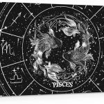 Feelyou Zodiac Large Canvas Wall Art for Living Room Bedroom PISCES Wall Art for Home Decor Moon Star Pattern Office Wall Decor Universe Cloud Galaxy Wall Painting 24"x48" - Pisces Canvas for men