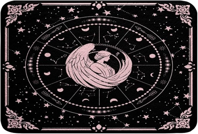 Virgo 16"X 24" Bathroom Rugs,Zodiac Twelve Constellations Bath Mat for Adults,Pink and Black Doormats Floor Mats Exotic Style Floor Rug Carpets - Virgo Car Floor Mat for men