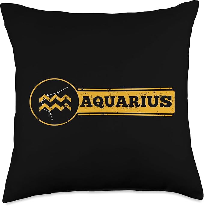 Zodiac Sign Aquarius Visionaries of the Water Throw Pillow - Aquarius Pillow for men