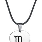 Men's Stainless Steel Jewelry Creative Zodiac Sign Guitar Plectrum Pendant Necklace Horoscope Jewelry - Scorpio Accessories for men
