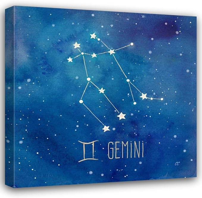 ArtDirect Star Sign Gemini 15x15 Gallery Wrapped Canvas Museum Art by Coulter, Cynthia - Gemini Canvas for men