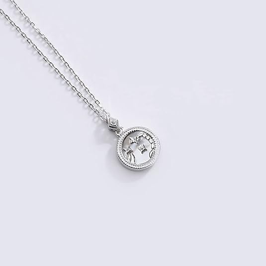 Zodiac 12 Constellation Sign Necklace,Trendy Platinum Round Card Beautiful White Shell Art,Women/Men Horoscope Celestial Astrology Set Ladies Fashion Jewelry Birthday Gift - Scorpio Products for men