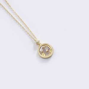 Zodiac 12 Constellation Sign Necklace,Fashion Golden Round Card With White Seashell Art,Women/Men Horoscope Celestial Astrology Set Ladies Fashion Jewelry Birthday Gift - Scorpio Products for men