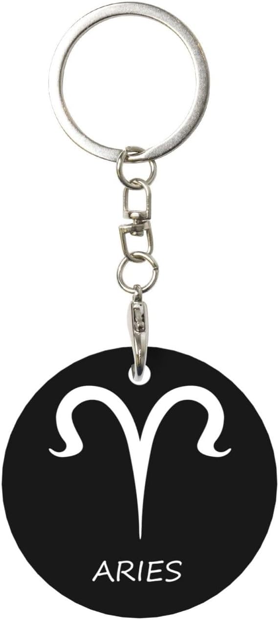 Aries Sign Keychain for Men Women Aluminium Metal Key Chain Key Accessory Great Gifts - Aries Keychain for men