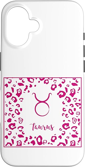 Taurus Zodiac Sign Pink Leopard Print Astrology Birth Sign Case for iPhone 16 - Taurus Phone Case for men