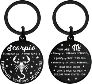 Zodiac Sign Gifts - 12 Constellations Keychain - Zodiac Birthday, Astrology Lovers Keyring - Scorpio Products for men