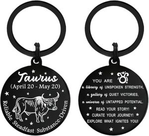 Zodiac Sign Gifts - 12 Constellations Keychain - Zodiac Birthday, Astrology Lovers Keyring - Taurus Products for men