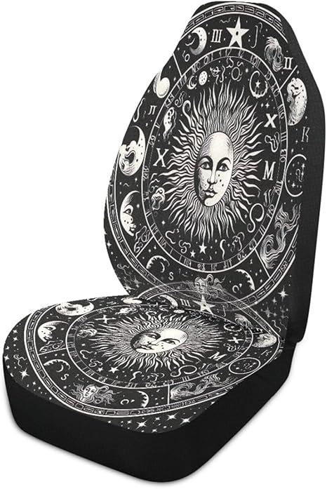 360° Zodiac Symbols Car Seat Covers Full Set - 1 Pack Elastic & Breathable Protective Cushion Universal Fit for SUV Truck Sedan Van Front Seats | Anti-Slip Seat Protector#161 - Aquarius Car Seat Cover for men
