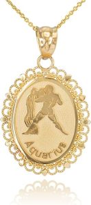 Claddagh Gold - Aquarius Necklace for men