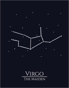 Virgo Zodiac Wall Art Print – 11x14 Unframed Astrology Poster Featuring Virgo Constellation “The Maiden” – Celestial Star Sign Decor for Bedroom, Dorm, or Office – Virgo Birthday Gift. - Virgo Poster for men