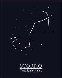 Zodiac Wall Art – Scorpio Constellation Poster 8x10, Astrology Wall Art Print in Midnight Black – Scorpio Zodiac Sign Gift for Women or Men, Celestial Decor for Bedroom, Office or Dorm Room - Scorpio Canvas for men