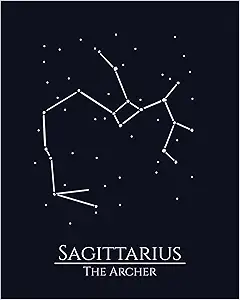 Zodiac Wall Art – Sagittarius Constellation Poster 8x10, Astrology Wall Art Print in Midnight Black – Sagittarius Zodiac Sign Gift for Women or Men, Celestial Decor for Bedroom or Office - Sagittarius Home Decor for men