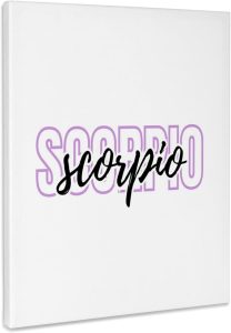 3dRose, Zodiac Sign - Scorpio Text, Museum Grade Canvas Wrap - Scorpio Canvas for men