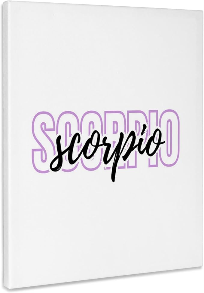 3dRose, Zodiac Sign - Scorpio Text, Museum Grade Canvas Wrap - Scorpio Canvas for men