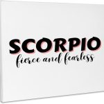 3dRose, Zodiac Sign - Scorpio - Fierce and Fearless Text, Museum Grade Canvas Wrap 14x11 - Scorpio Canvas for men