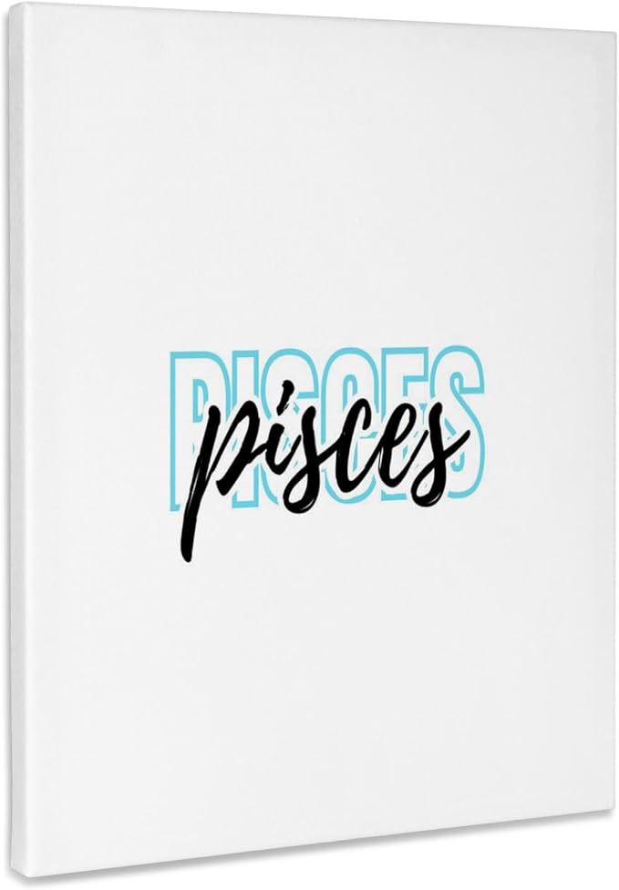 3dRose, Zodiac Sign - Pisces Text, Museum Grade Canvas Wrap 11x14 - Pisces Canvas for men