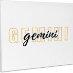 3dRose, Zodiac Sign - Gemini Text, Museum Grade Canvas Wrap 20x16 - Gemini Canvas for men
