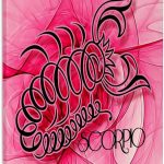 3dRose, Lady Scorpio in Pink and Black Swirls Zodiac Collection, Museum Grade Canvas Wrap 11x14 - Scorpio Canvas for men