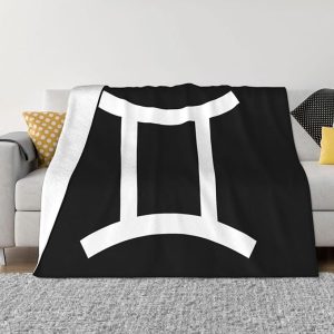 Gemini Sign Blankets Super Soft Flannel Cozy Blanket, for Couch Travel Bed 40"x30" - Gemini Blanket for men